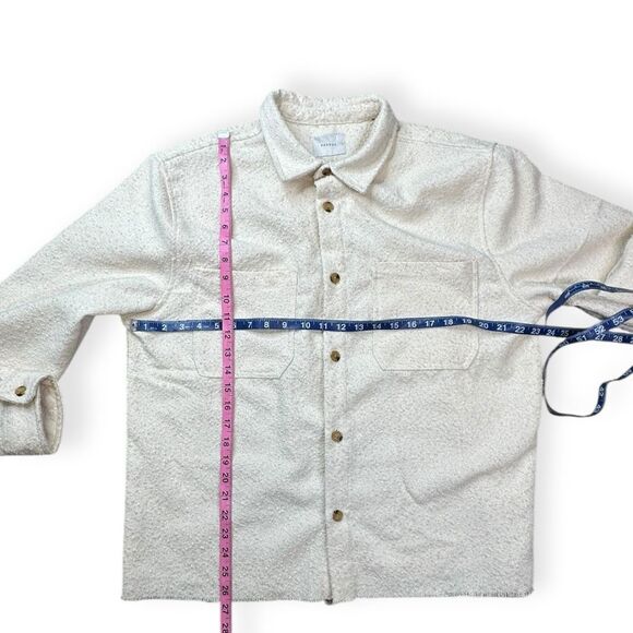 PACSUN Men’s Cream Oversized Wooly Solid Shacket Size Medium - Picture 9 of 9